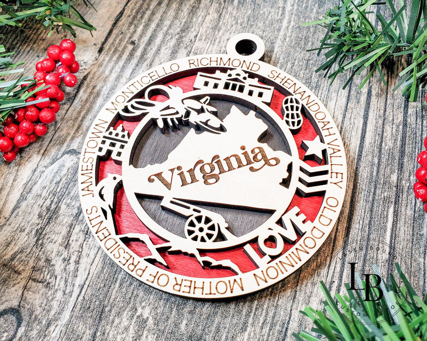Virginia State Custom Ornament