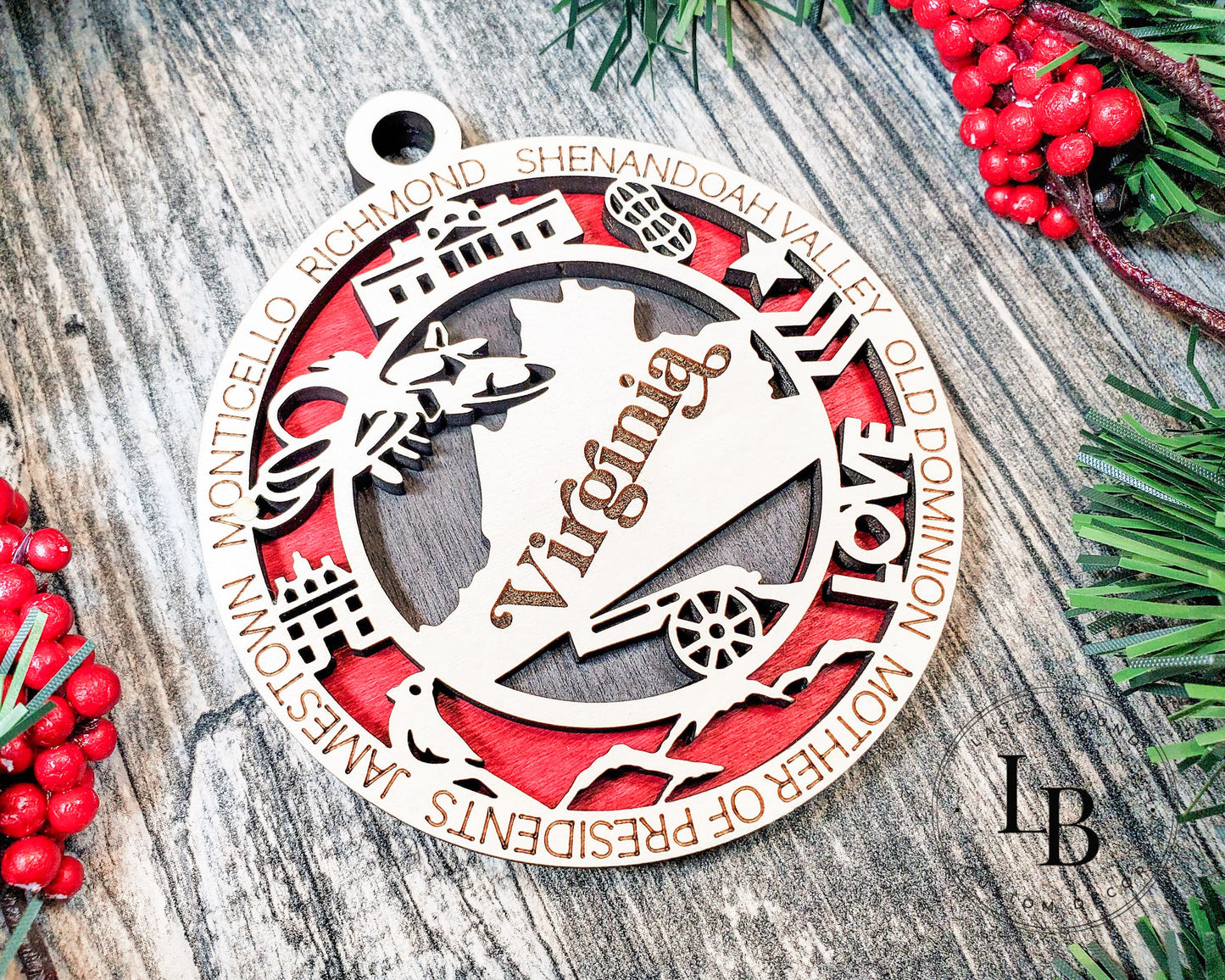 Virginia State Custom Ornament