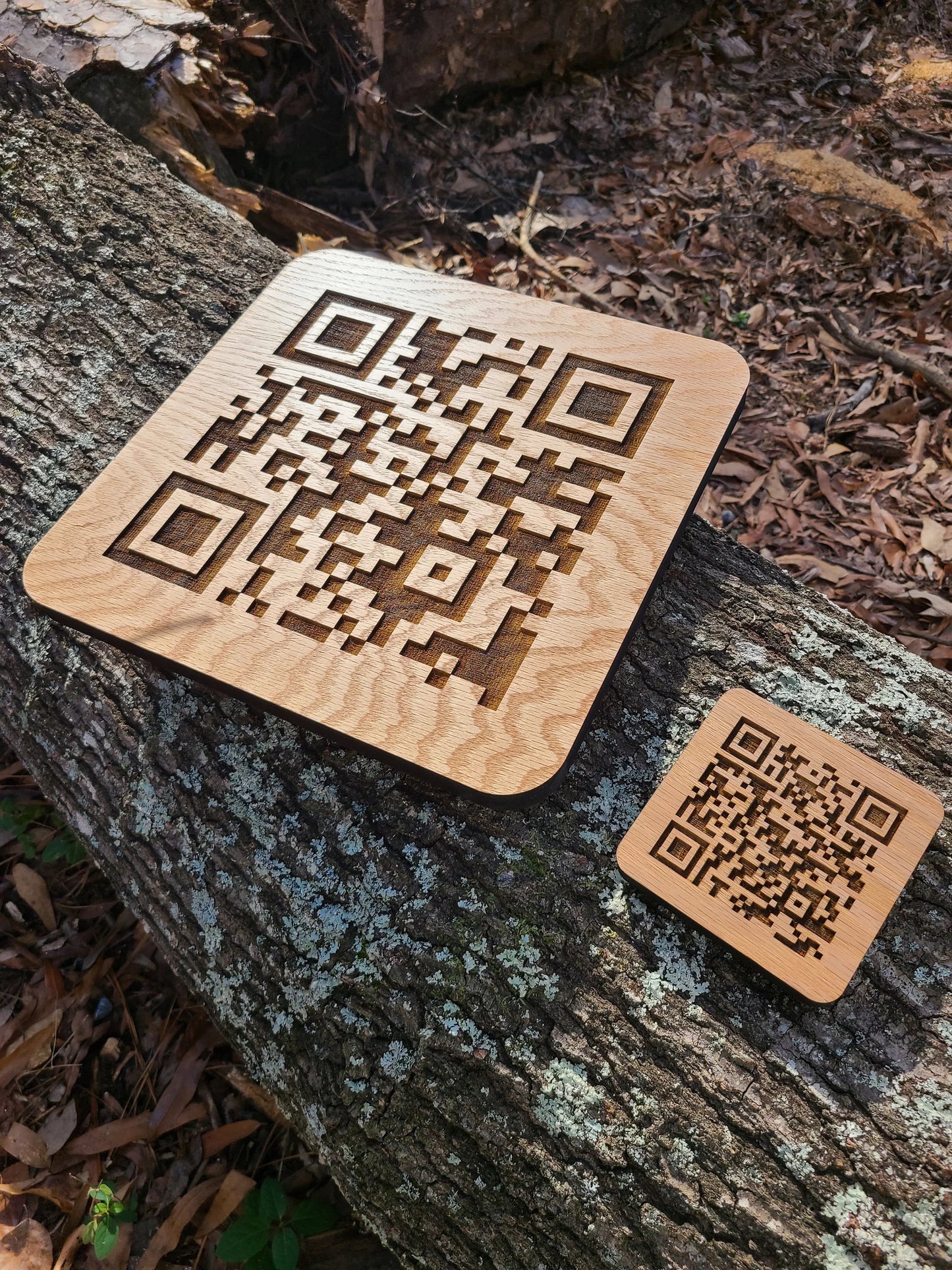 1/4 Thick Custom Engraved Wooden QR Code with Stand - Perfect for Small Businesses, Craft Fairs, and Events