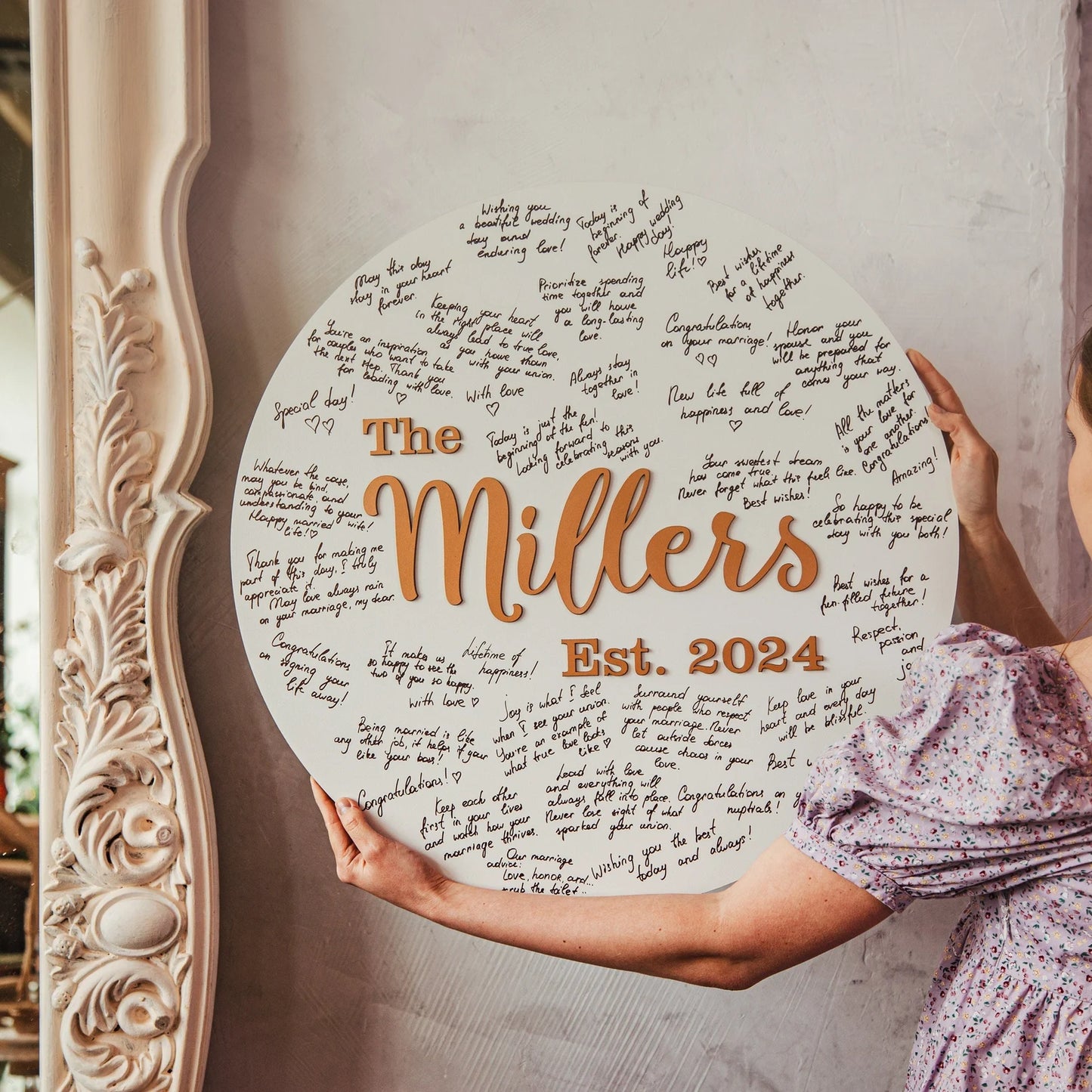 Custom Circle Wedding Guest Book Sign