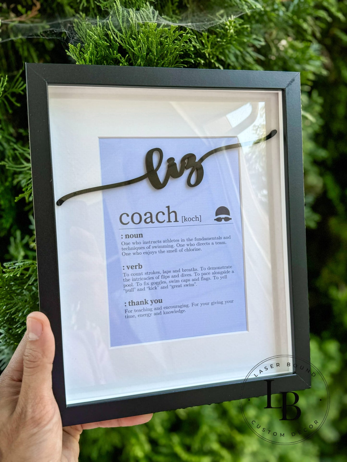 Personalized Swim Coach Thank You Frame