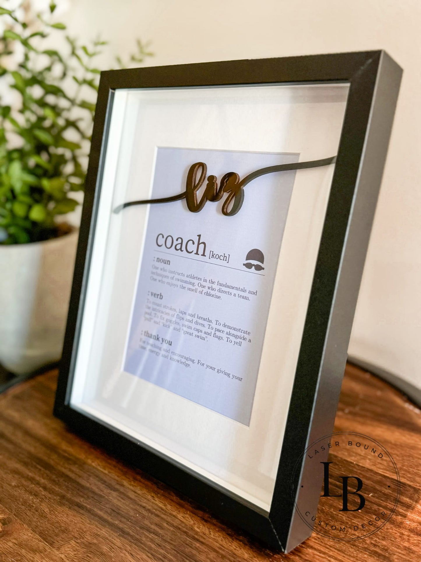 Personalized Swim Coach Thank You Frame
