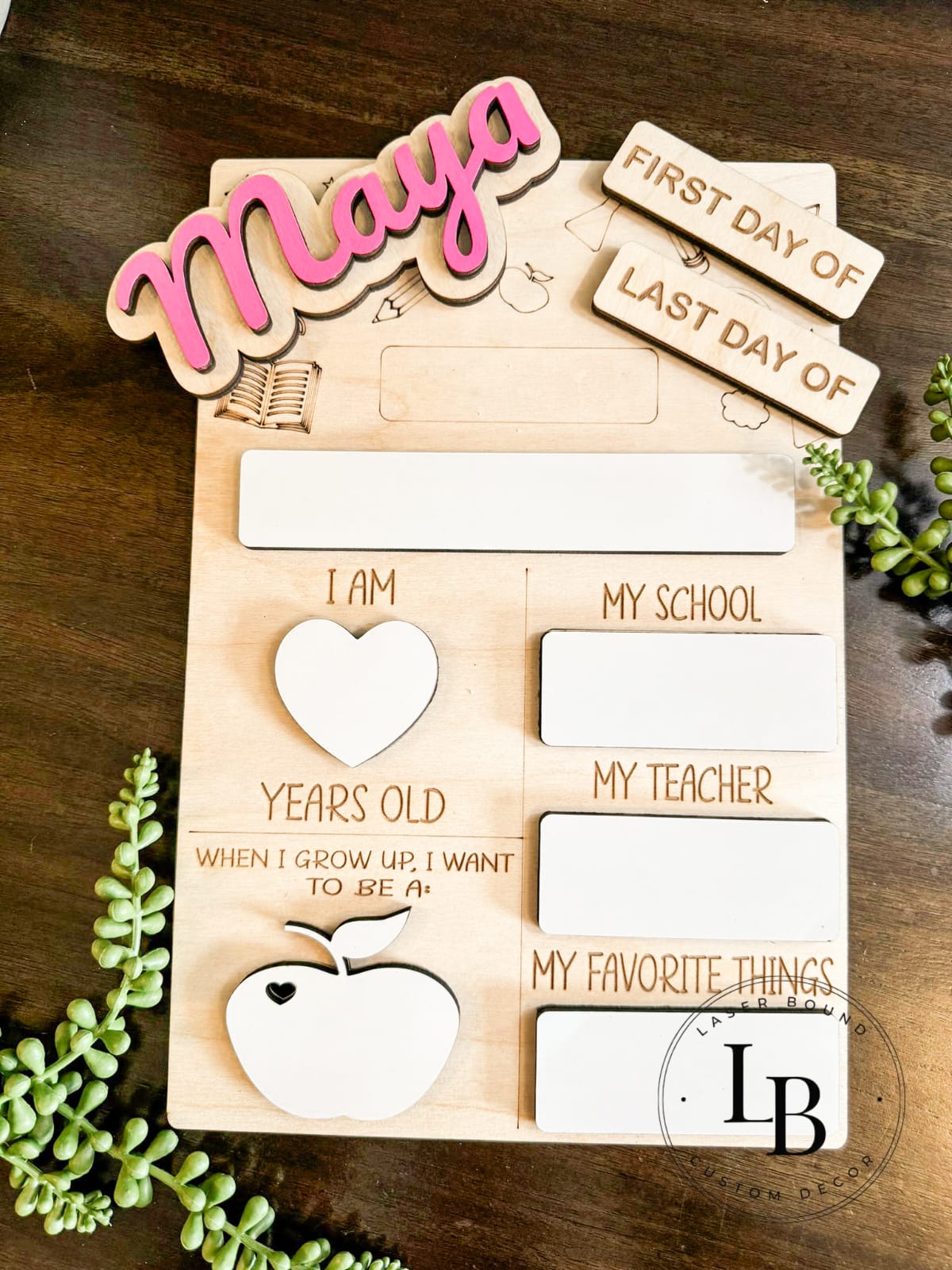 Personalized Kid's First Day & Last Day School Board