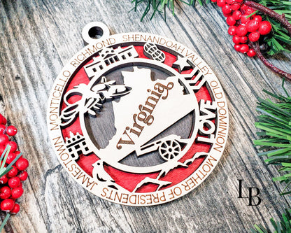 Virginia State Custom Ornament