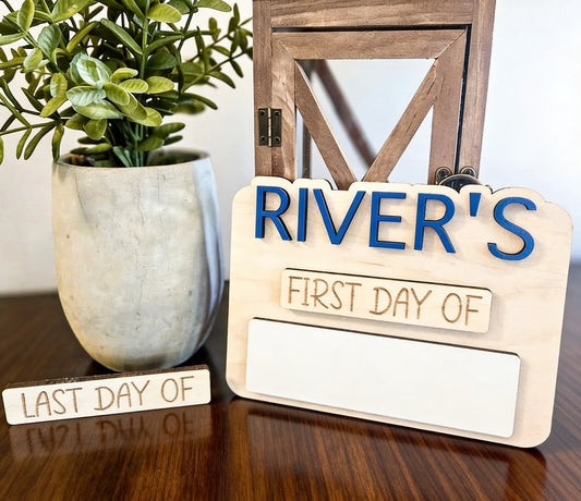 First / Last Day of School Personalized Sign - 6x8 Multi-Use Sign for Every School Year!