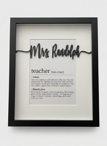 Personalized Teacher Thank You Frame