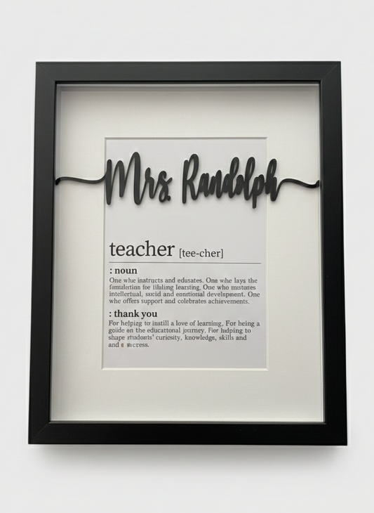 Personalized Teacher Thank You Frame