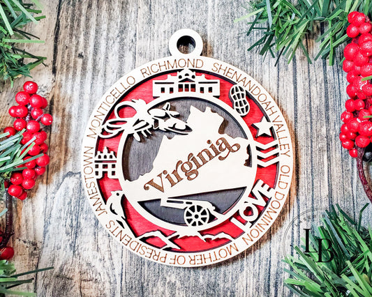 Virginia State Custom Ornament