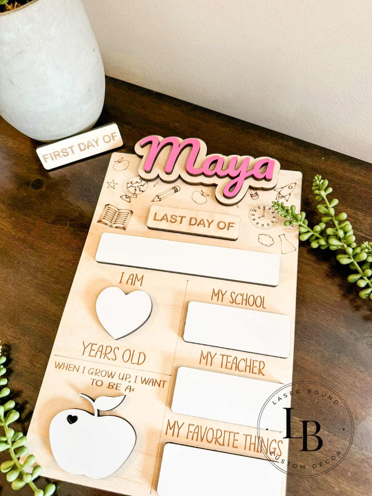Personalized Kid's First Day & Last Day School Board