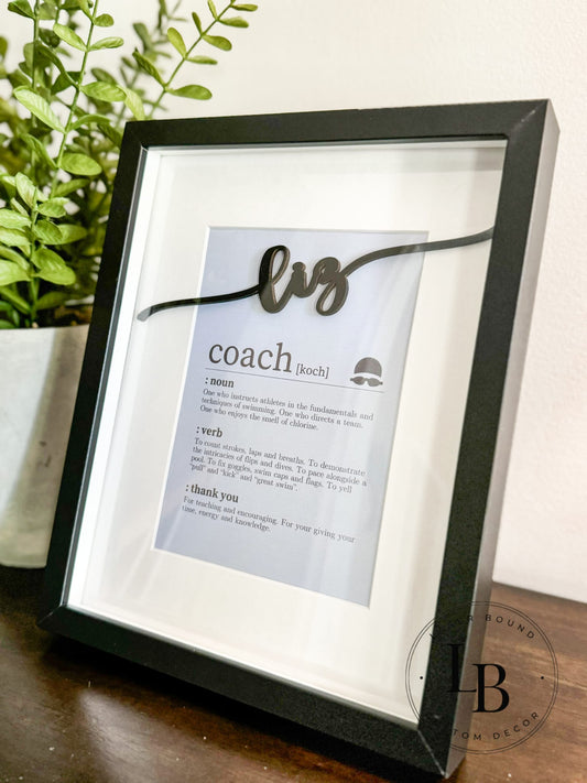 Personalized Swim Coach Thank You Frame