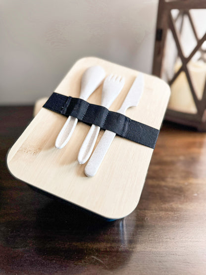 Personalized Bento Box for Kids |  BPA-Free Custom Bamboo Top Lunch Container