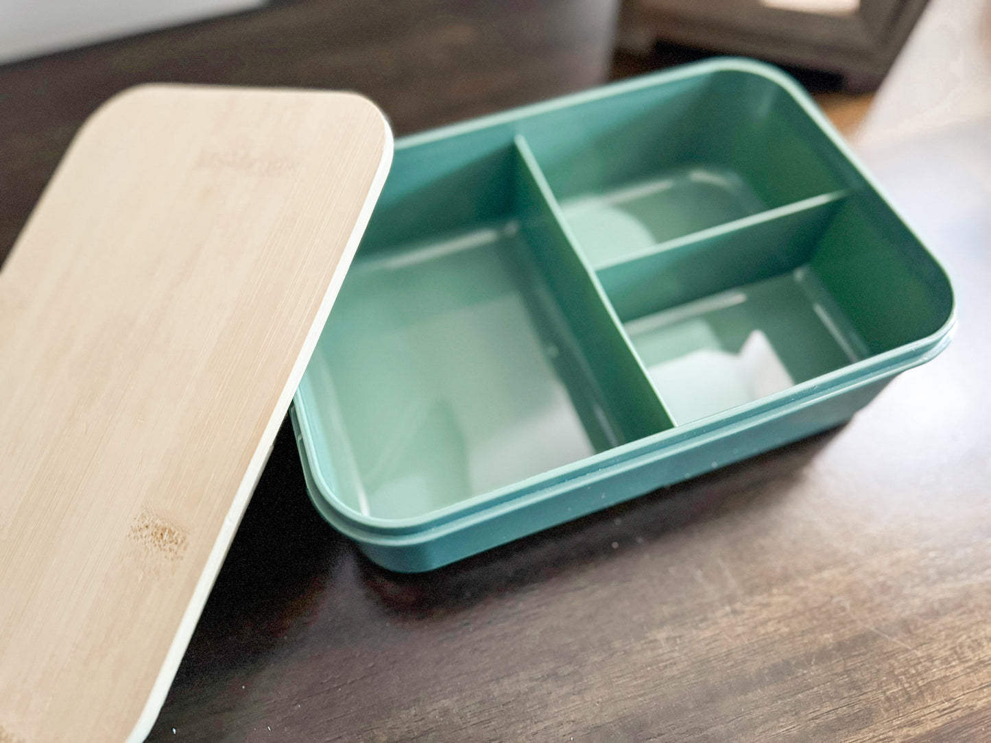 Personalized Bento Box for Kids |  BPA-Free Custom Bamboo Top Lunch Container