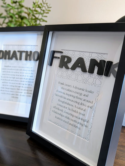 Personalized Name Meaning Frame