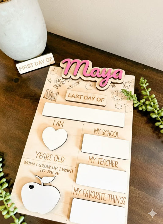 Personalized Kid's First Day & Last Day School Board