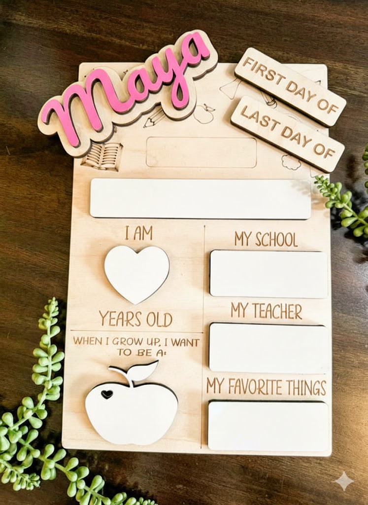 Personalized Kid's First Day & Last Day School Board